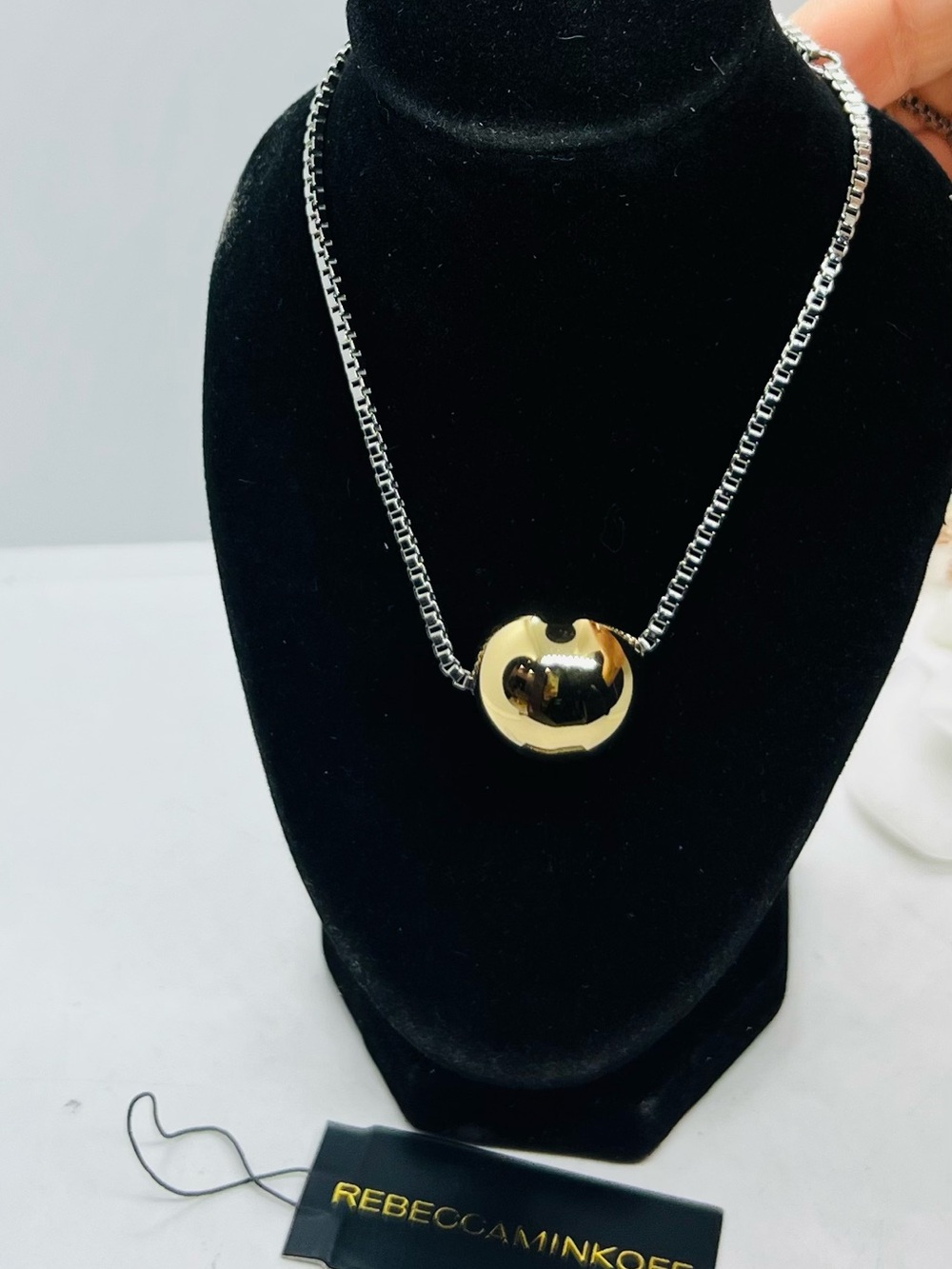 Rebecca Minkoff Two-Tone Sphere Pendant Necklace - Gold & Silver